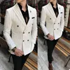 Herrdräkter blazers smarta casual vit mäns skräddarsydda bröllop tuxedos japan stil one bitar fest prom afton blazermens män är