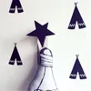 Perchas Estantes Estrella creativa Ganchos de ropa de madera para niños Decoraciones de pared de habitación Niños Abrigo ecológico Regalos de navidad