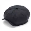 Chapeau octogonal de grande taille pour hommes, bérets de Style britannique, en coton et lin, casquettes de journal, 2021 cm, 5758cm, 5960cm, 6163cm, J220722