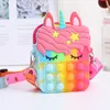 Boutelles de sac de messager Unicorn Sacs à fermeture éclair en silicone Bubble Push Toys for Kids and Adults Simple Cross Body Sacs9996381