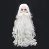 DIY Christmas Papai Noel Cosplay Papai Noel Wig e Beard Hair Sintéticos Cosplay Cosplay Wigs Branco Acessórios de Cabelagem