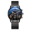 Orologi da polso 2022 ultra sottile e minimalista quadrante blu orologio da uomo in maglia di acciaio orologi uomo d'affari casual polso al quarzo luminoso269U