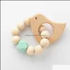 Bibs Burp Cloths Baby Feeding Baby Kids Maternity Sile Nursing Bracelets Wood Teether Beads Teething Rattl Dh2Qw