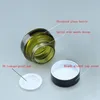Black Caps Glass jars Packing Bottles for cosmetics Green Amber Cream Jars Cosmetic Packaging With Lid 15g 30g 50g