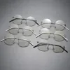 Gafas de sol sin borde de lentes de metal redondo óptico Gafas marco de unisex círculo anteojo con lentes de computadora de luz azul.