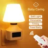 문자열 야간 조명 리모컨 디미질 램프 USB 충전 스마트 시계 타이밍 어린이 먹이 자정 침실 욕실 조명 LED