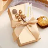 50 Stück europäische Schleife-Süßigkeitsboxen als Geschenk, süße goldene Handboxen, Verpackungsbeutel, Boxen, Babyparty, Hochzeit, Party-Dekoration, CX220423