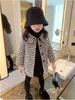 Sonbahar Kış Kızları Ekose Yün Palto Ceketler Bebek Kız Prenses Palto Çocuklar Dönüş Yama Giyim Çocukları Tek Kezli Ceket Windinger 3-8 Yıl