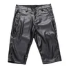 Pantalones cortos para hombres Cuero de verano Hombres Moda Marca Boardshorts Masculino Casual Cómodo Talla grande para hombre Ropa exterior elástica Pantalones cortos negros