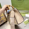 Diana Bamboo Tote Torby Estrich torebki serpentynowe torby na sklepy crossbody Wysokiej jakości płótno oryginalna skórzana torba na ramię