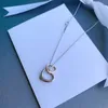 Original blue box gift Tiff 925 Silver Designer Necklace Love Pendant Heart Beads Chain Return Gold Key Gold luxurious For Women Couple Fashion Logo Wedding Jewelry