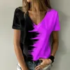 Summer Women's Fashion Streszczenie 3D drukowane malowanie T Shirt Block Block Druku