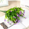 A Bunch of Artificial Eucalyptus Flower With Rosebud Potted Flower Arrangement Plastic Plant for Wedding Gardening Decoration