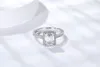 Halo Emerald Cut Moissanite Vrouwen Verlovingsring Trendy Fashion Style Moissanites Stone Ring2344