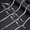 Emmaya Luxury AAA Cubic Zircon 4 Colors Netrings Drop Drop Bedding Detrings Necklace for Women Gridal Jewelry Sets Party Accessories 220812