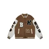 Herrjackor Street Retro Letter broderi Baseball Uniform Cotton Bomber Jacka Kvinnor Vinter Löst AllMatch Casual Thicked 220906