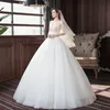 Autres robes de mariée Élégant O Cou Trois Quarts 2022 Robe Sexy Illusion Dentelle Applique Plus Taille Longueur De Plancher Princesse Robe De Mariée LAutre