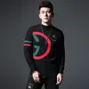 Men's Spring and Autumn New Tops Embroidered Print Turtleneck Sweater Trend Personality Slim Solid Color Versatile Pullover Knitted Bottoming Shirt