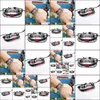 Charm Bracelets Leather Bracelet Adjustable Retro Genuine Bead Chain Infinity Drop Delivery 2021 Baby Dhbik