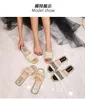 여름 여자 짚 짠 슬리퍼 패션 평평한 바닥 샌들 큰 크기 36-41