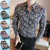 Men Shirts long Sleeve Male Business Casual Printed Fashion Formal Dress Shirts Slim Fit Masculina Camisa Plus Size G220511