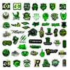 50Pcs Green Fluorescent Dazzle Personality Trend Sticker Monster hunter Stickers Graffiti Kids Toy Skateboard Car Motorcycle Bicyc9122295