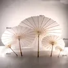 White Paper Umbrellas Bridal Wedding Parasols Chinese Style Mini Craft Umbrella DIY Painting