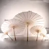 White Paper Umbrellas Bridal Wedding Parasols Chinese Style Mini Craft Umbrella DIY Painting