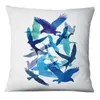 Coussin/oreiller décoratif décoration de la maison aquarelle oiseaux impression abstraite taie d'oreiller espèces de baleines coussin oreillers décoratifs décor canapé Thr