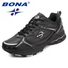Bona Classics Style Men Running Shoes Lace Up Men Sport Shoes Leather Men Outdoor Jogging Sneakers bekväma 220606