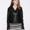 Ailegogo Spring Women Fringed Pu Leather Jacket Streetwear Female Slim Moto Biker Tassel Faux Leather Coat Black Outwear 220815