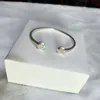 Yellow gold plated sign Open Bangle Bracelet 925 Sterling Silver Women girls Party gift Jewelry with Original box set for P bracelets9907985