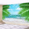 Tapisserie de plantes tropicales de paysage marin, articles de décoration de chambre bohème, tapis muraux, décoration de salon, pendentif Tapiz J220804