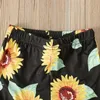 Kinder Mädchen Outfits Kinder Trägerlosen Schulter Tops + Sonnenblumen Flare Hosen 2 teile/satz Frühling Herbst Baby Kleidung Sets