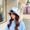 Tjock varm hink faux Autumn Winter Cap Fashion Soft Velvet Fisherman Ladies Outdoor Furly Hat Panama 220721