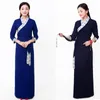 Ethnic Clothing Tibetan Dress Style Tibet Pamuklu Elbise Ropa Oriental Mujer Long Sleeve Cotton Robe Dresses