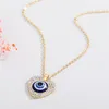 New Fashion Choker Pendants Heart-shaped Necklaces Silver Plated Blue Evil Eye Necklace Enamel For Women Glamour Jewelry