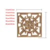 装飾的なオブジェクト図形の木材モールディングドアオンレーアプリケデカールアンティークレトロモダンな葉木製キャビネット家具共同