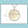 Anhänger Halsketten Anhänger Schmuck Baum des Lebens Kristall Runde Kleine Halskette Gold Silber Farben Bijoux Collier Elegante Frauen Geschenke Tropfen Tropfen