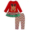 衣類セット1-6年の女の女の子の服かわいいエルククリスマス衣装クリスマスパーティー幼児幼児幼児フェスティバルコスチューム