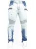 Мужские джинсы прямой байкер молнии Джин Панцы высокая талия весенняя осенняя уличная одежда мужчина Дезигер вымыл брюки джинсов 220606