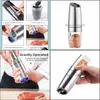 Mills Kitchen Tools Kitchen Dining Bar Home Garden Electric Salt Pepper Mill Household Stainless Steel Matic Operation Grinder Adjustable