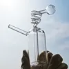 Brûleur à mazout intégré Narguilé Bong Pipes à bulles d'eau Pipe à fumer en verre Mini percolater Bongs Transparent Dab Rig Spirale Petits accessoires de fumée Shisha portable
