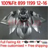 Injection Mold Body For DUCATI Panigale 899S 1199S 899-1199 12-16 Bodywork 164No.10 899 1199 S R 12 13 14 15 16 899R 1199R 2012 2013 2014 2015 2016 OEM Fairing gloss silver