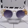 نظارة شمسية 2022 أزياء بروك روز زهرة للنساء جولة نظارات الشمس مرآة الملاك نظارات العلامة التجارية