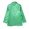 Pantalones de dos piezas para mujeres Spring 2022 Suites de blazer verde para mujeres con cintura ancha de las piernas ancho Lady Sets Ly9816