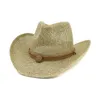 Sun hatt för män och kvinnor sommar hattar personifierad västerländsk cowboy halm hatt strand hatt ha18 220407