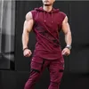 Erkekler yüksek esneklik fitness yelek vücut geliştirme stringer tank top kas erkek kolsuz hoodies yelek fanila stringer giyim 220531