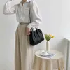 تصميم الأزياء حقيبة كتف واحدة كروسة 2022 الطبعة الكورية الشريط الإبداعي بو أكياس مطوية محمولة