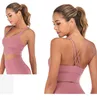 LL Sport-BHs für Frauen, überkreuzter Rücken mit abnehmbaren Körbchen, geringe Belastung, Workout, Fitness, Yoga, kurze Tanktops234R